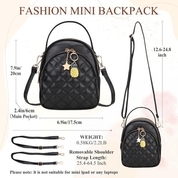 Mini Backpack Faux Leather Small Convertible Daily Travel Women\'s Purse main image 5